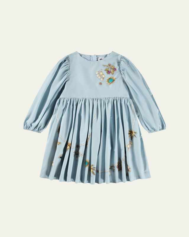 Girl's Cilja Long-Sleeve Dress, Size 7-14